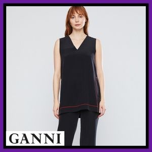 NWT Ganni Grace Silk Top
